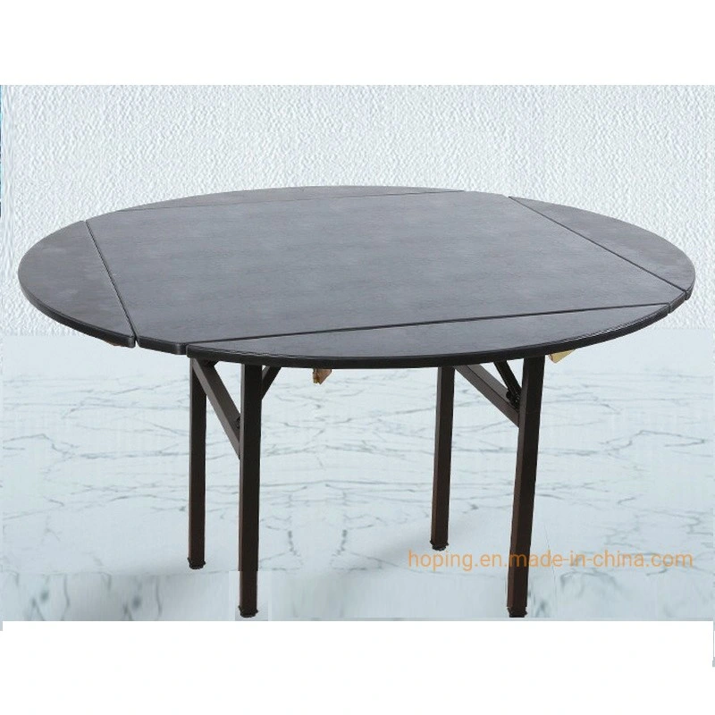 Collapsible Square Round Table with Fireproof PVC Board Top with Multifunctioin for Dining Hall, Restaurant and Meeting