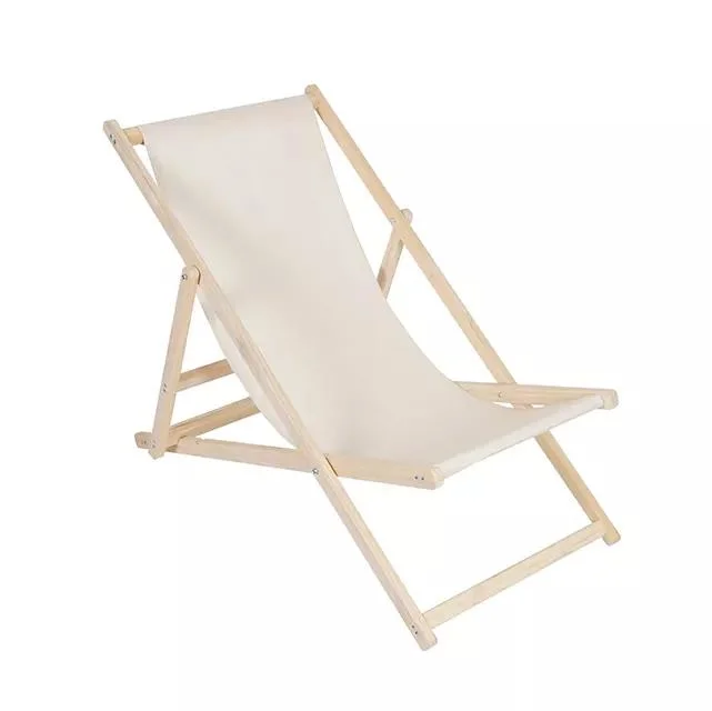 High Quality Canvas Retro Adjustable Low Seat Adult Sea Sand Outdoor Sun Pool Reclining Wooden Folding Foldable Beach Chair