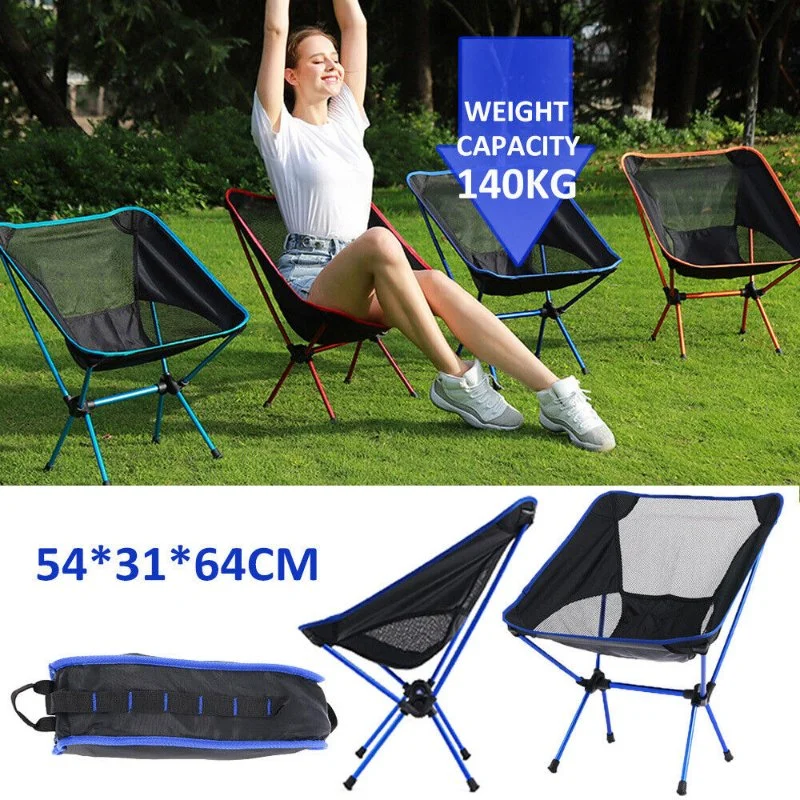 Ultralight Portable Compact Folding Beach Camping Chairs with Carry Bag for Outdoor Camping, Backpacking, Hiking