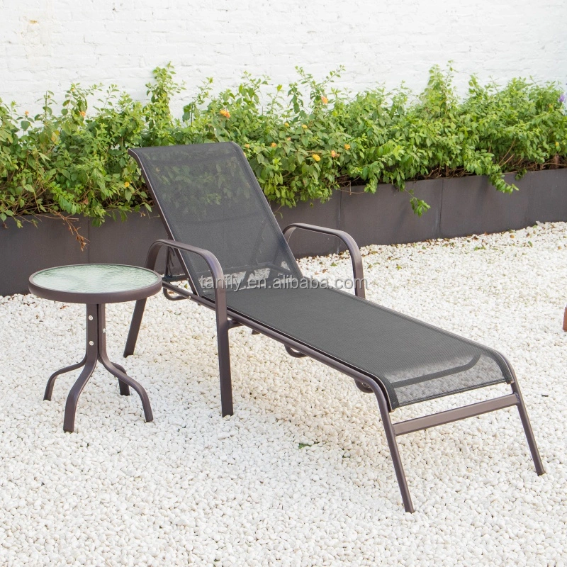 Modern Outdoor Furniture Aluminum Furniture Sling Reclining Beach Sun Lounger