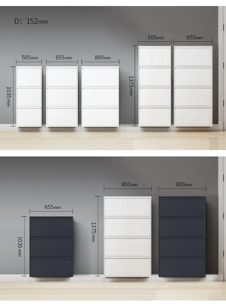 4 Drawers Customization Steel Shoe Cabinet Hotel Furniture 3 4 Drawers Customization