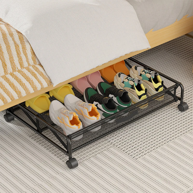 Rolling Drawer Shoe Organizer Under Bed Storage on Wheels Breathable Cart Mi22964