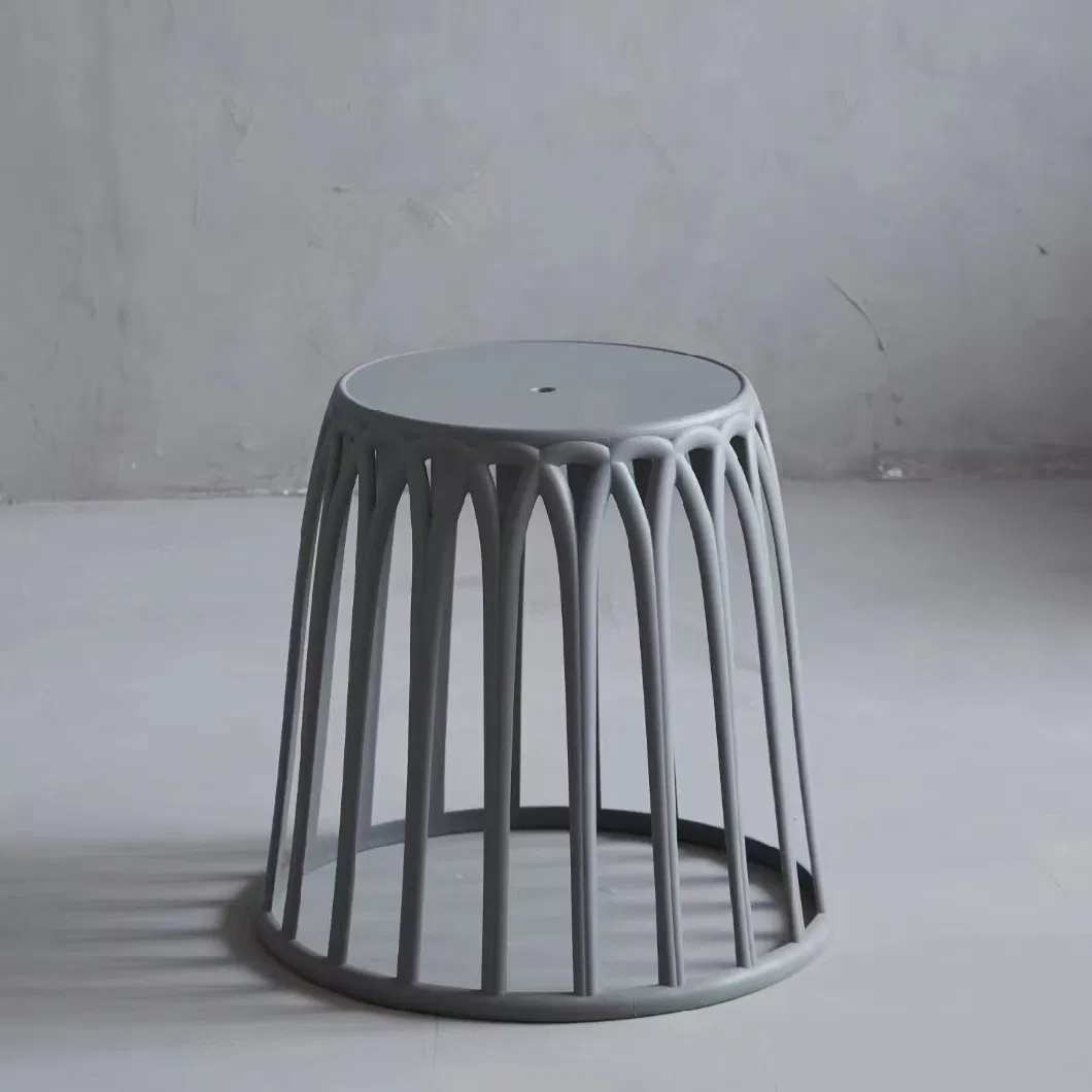 Plastic Stool Stacked Chair Round Small Coffee Table Corner Balcony Small Table Low Stool Table and Chair Dual-Use