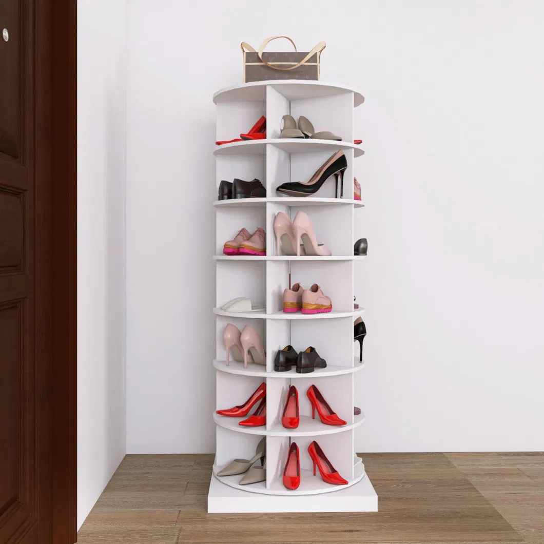 360 Degree Rotating Wooden Shoe Rack Storage Cabinet Stands Shoe Display Rack