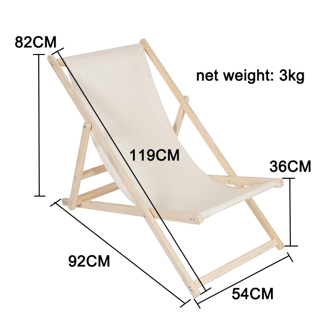 High Quality Canvas Retro Adjustable Low Seat Adult Sea Sand Outdoor Sun Pool Reclining Wooden Folding Foldable Beach Chair