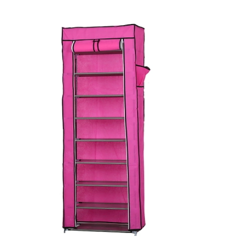 Non-Woven fabric Folding Tall Shoe Racks with Steel Tube