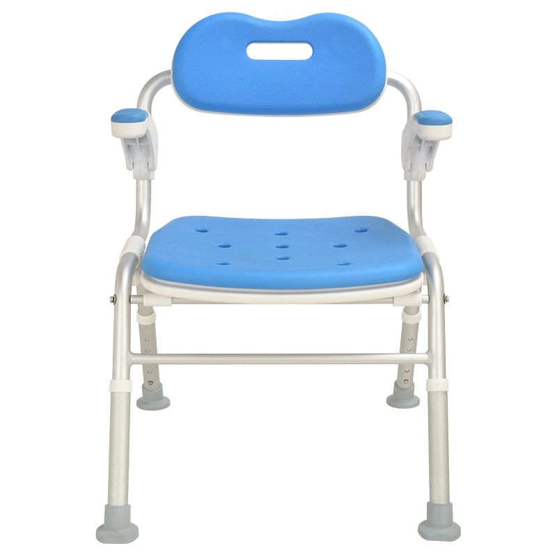 Height Adjustable Flip up Armrest Aluminum Folding Elderly Disabled Bath Shower Chair