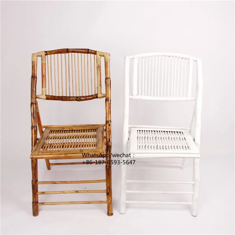 Garden Black and White Bamboo Folding Chair for Events