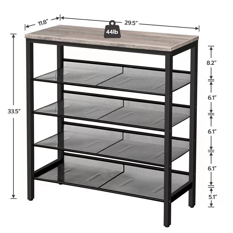 Modern High Quality 4 Tier Shoe Cabinet Shelf 12 Pair Stackable Shoe Rack for Home Furniture