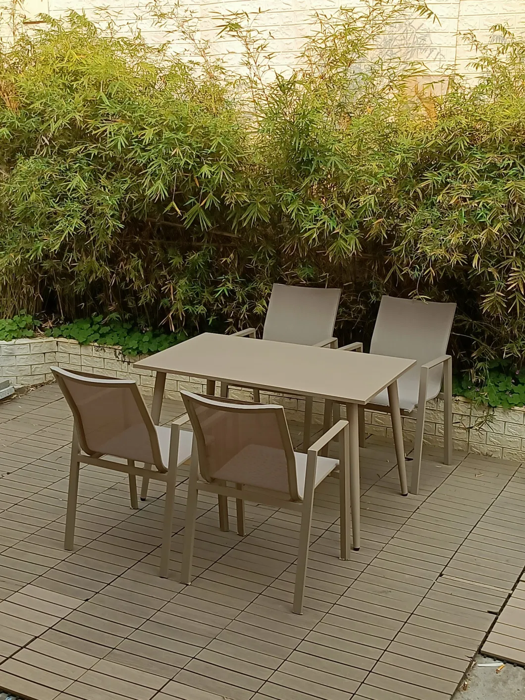 Popular Garden Furniture Patio Bistro Set Outdoor Cafe Restaurant Dining Waterproof Garden Terrace Woven Rope Table and Chairs