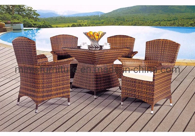 (MN-OD32) Popular Home/Restaurant outdoor Garden Leisure Rattan Dining Table and Chairs Furniture Sets