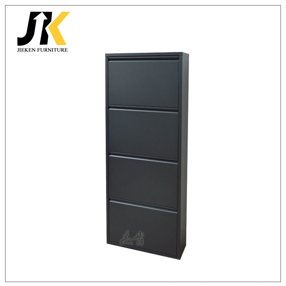 4 Layers Thin Steel Shoe Cabinet at Household Door