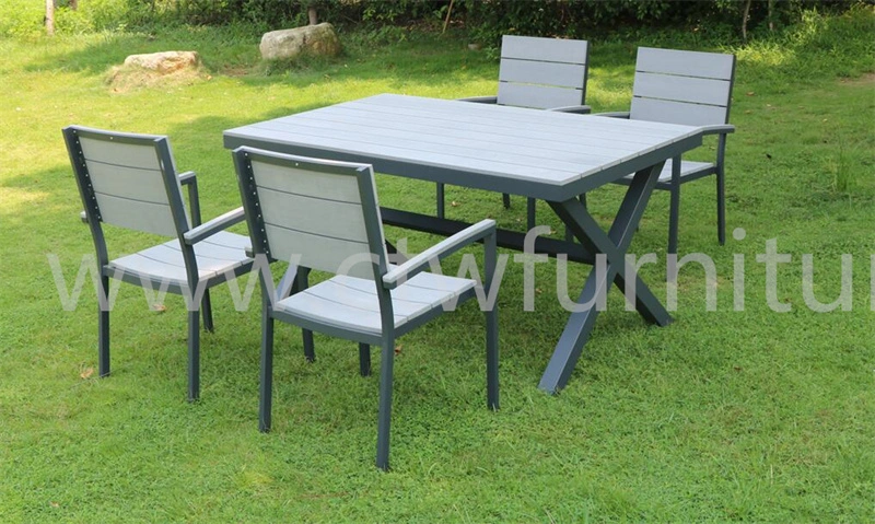 Patio Outdoor Furniture Plastic Wood Desk Aluminium Dining Garden Table