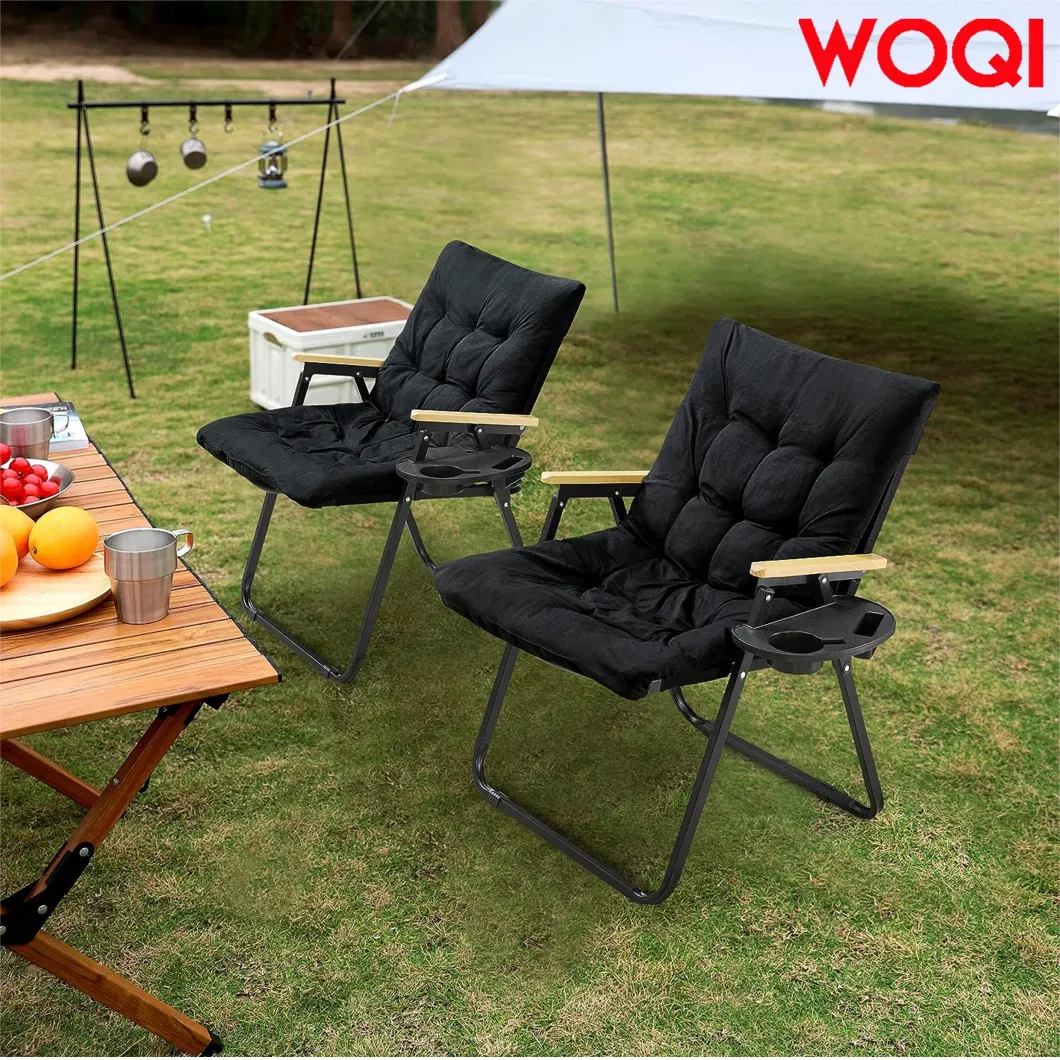 Woqi Folding Camping Chair with Armrests, Adult Heavy-Duty Portable Camping Chair