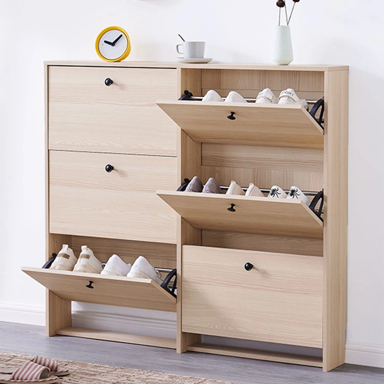 Hot Selling Nice Design Wooden Furniture Shoes Cabinet Cheap Hallway Wooden MDF Rotating Shoe Cabinet Shoes Rack