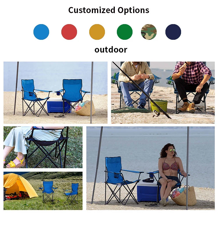 Outdoor Portable Foldable Metal Beach Chair Foldable Lightweight Camping Chair