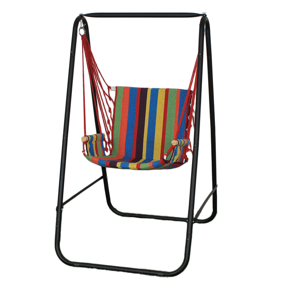 China Wholesale Home Outdoor Patio Garden Leisure Hotel Furniture Fabric Camping Metal Frame Rattan Swing Chair