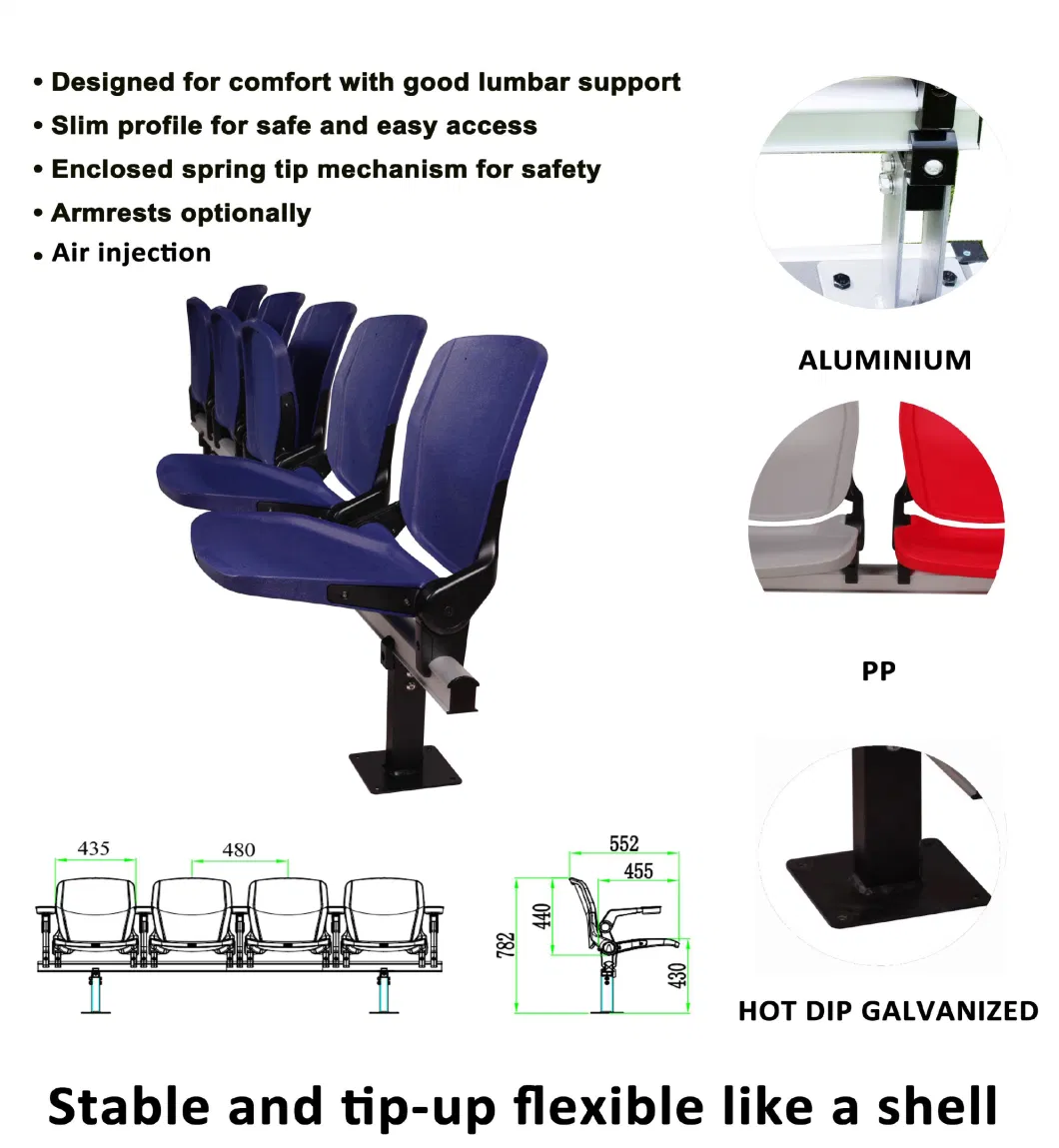 Tip-up Foldable Seats Spectator Stadium Conference Chair