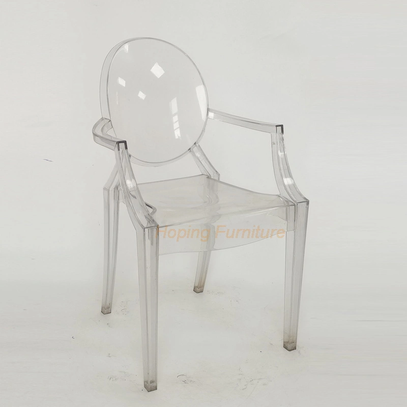 Clear Acrylic Classic Louis Chair Wedding Chair Indoor Restaurant Chairs Plastic Armchair