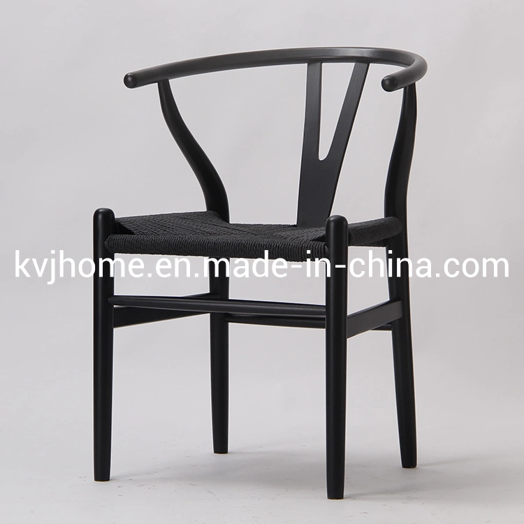 Kvj-6033b Hot-Selling Dining Room Black Wishbone Y Chair