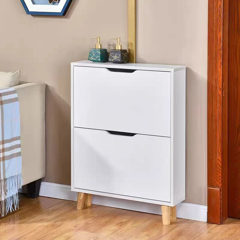 Modern Minimalist and Ultra-Thin Flip Bucket Shoe Cabinet