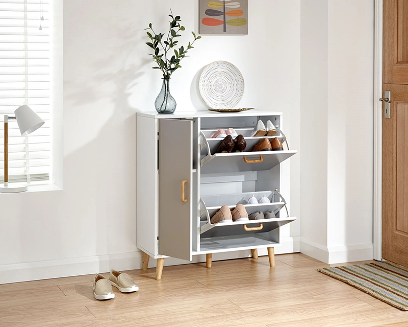 Nordic Simple Wooden Double Layer Shoe Cabinet 0473