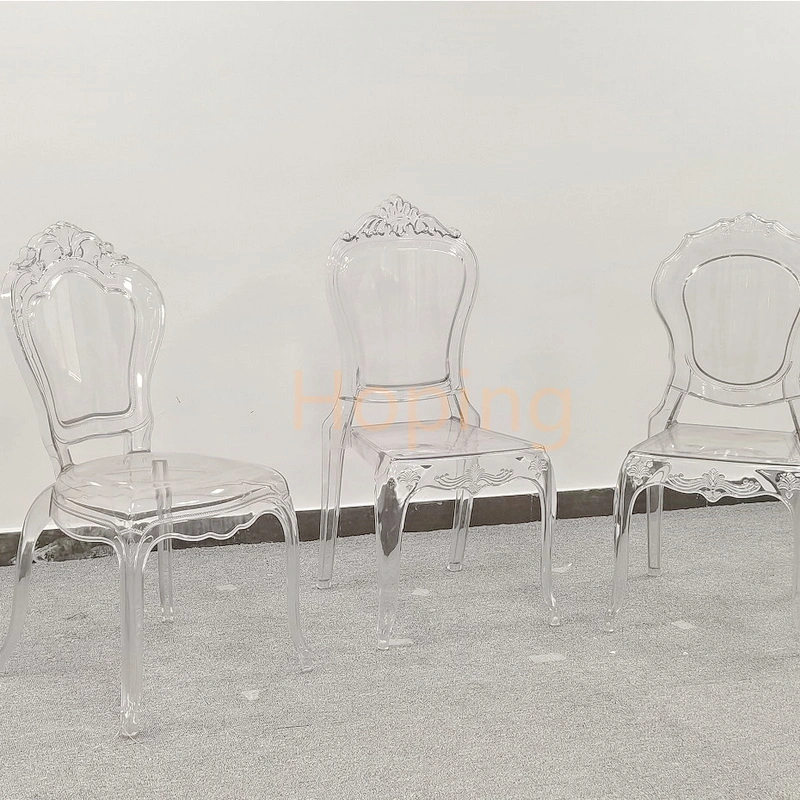 Clear Acrylic Transparent Resin Princess Chair with Arm Rest Wedding Crystal Plastic Polycarbonate Tiffany French Louis Chair Chiavari Event Rental Ghost Chair