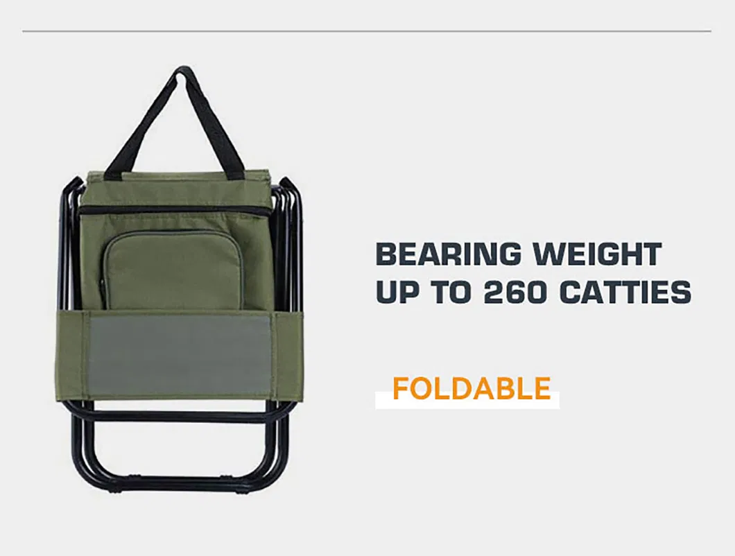 Wholesale Small Portable Lightweight Backpack Chair Camping Folding Waterproof Oxford Fabric Backrest Chair with Cooler Bag