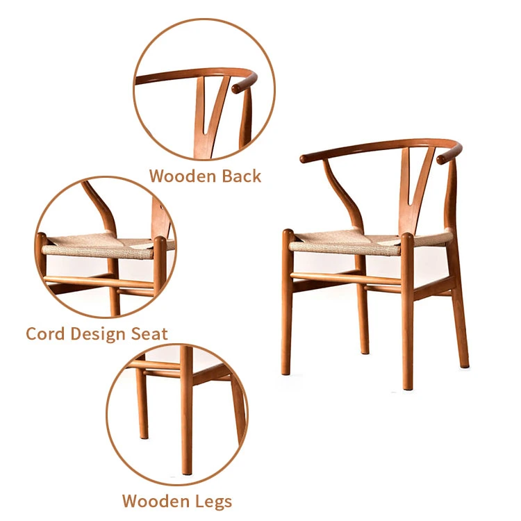 Wholesale Design Mesh Chair Leather Cushion Seat Antique Restaurant Dining Room Wood Wishbone Chairs From Factory Made