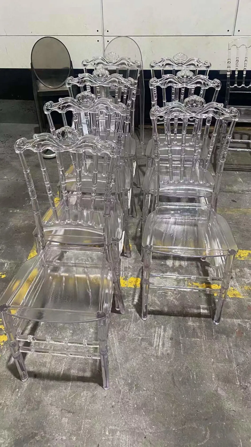 Wholesale White Chaise Stackable PP Plastic Napoleon Wedding Resin Chairs for Party Rental