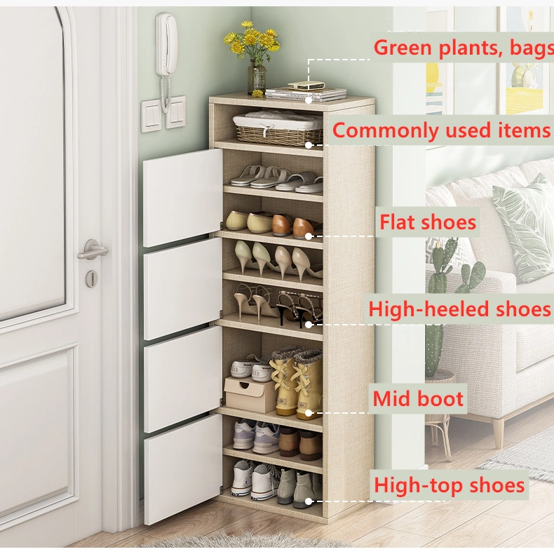 Indoor Multi-Layer Dustproof Narrow High Vertical Small Shoe Cabinet 0134