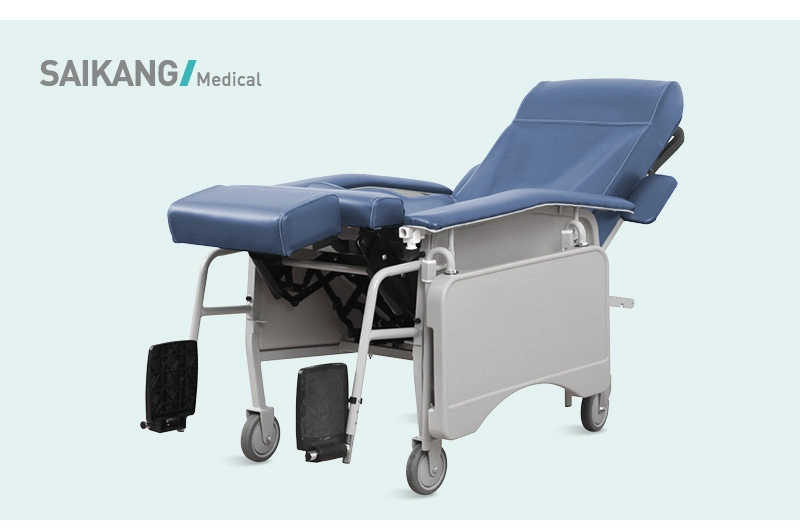 Ske943 Saikang Movable Comfortable Hospital Medical Multifunction Foldable Manual Elderly Reclining Chair