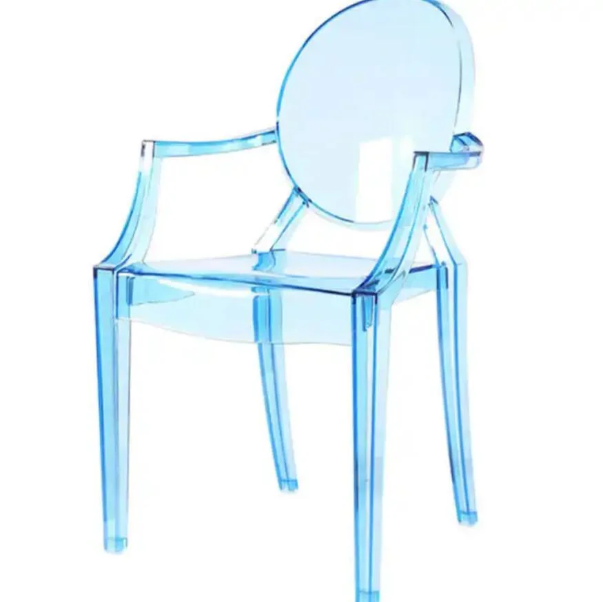 Modern Dining Chairs Stackable Arm Ghost Chair Transparent Acrylic Chair