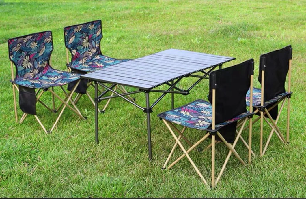 Outdoor Aluminum Portable Garden Dining Tables Foldable Storage Folding Collapsible Camping Camp Picnic Table and Chairs Set