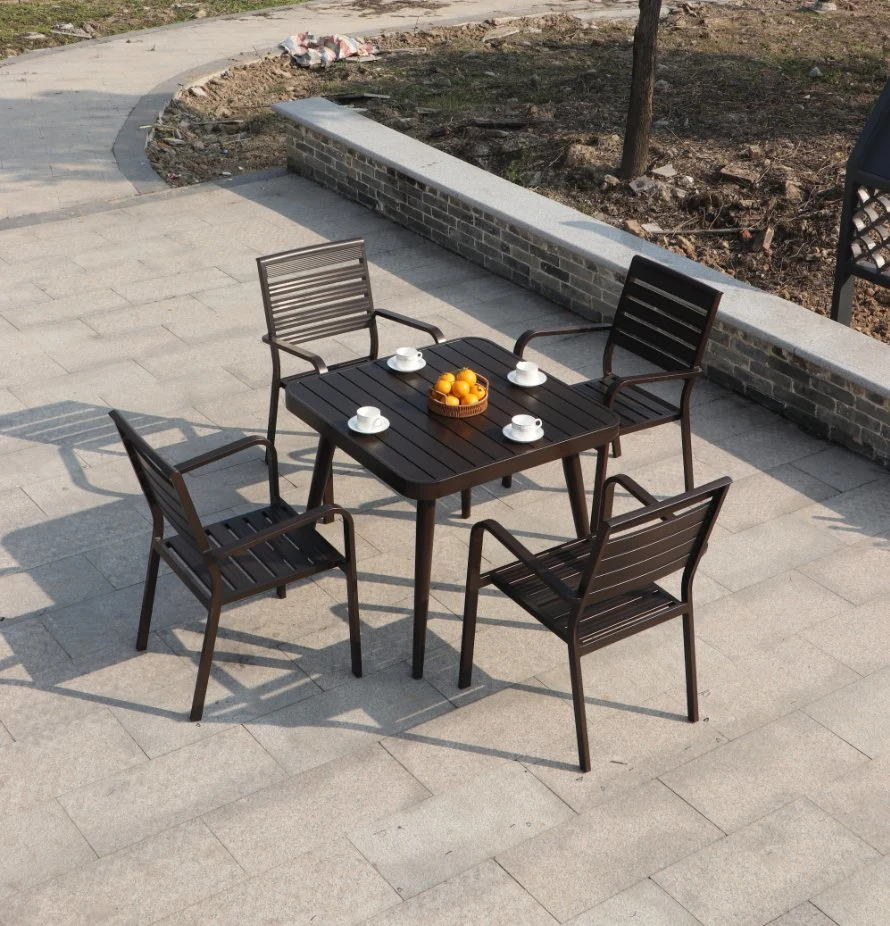 Outdoor Waterproof Sunscreen Milk Tea Shop Cafe Net Cloth Aluminum Alloy Table Chair Outdoor Small Yard Villa