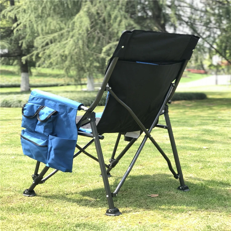 High Back Padded Lawn Camping Chair Portable Folding Chair with Arm Rest Cup Holder and Portable Carrying Bag