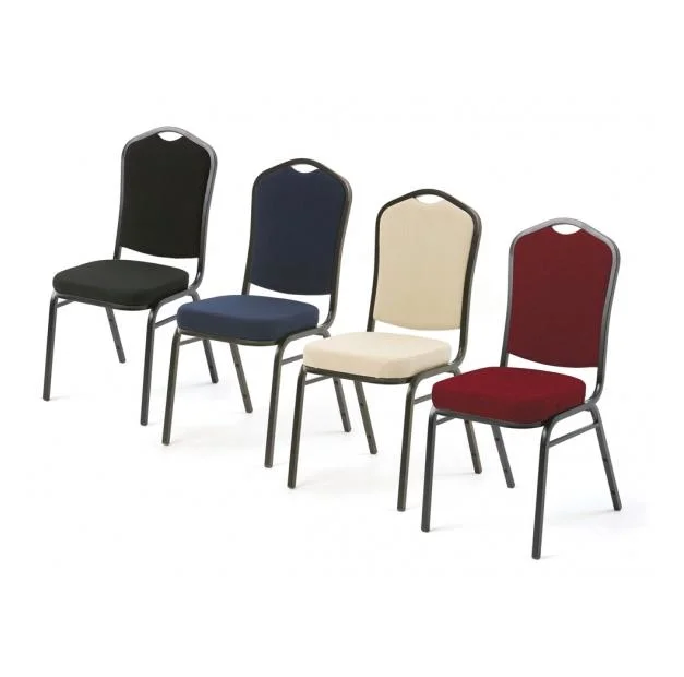 Professional Manufacturer of Stackable Burgundy Fabric Crown Metal Steel Hotel Dining Furniture Banquet Chair (ZG10-003)