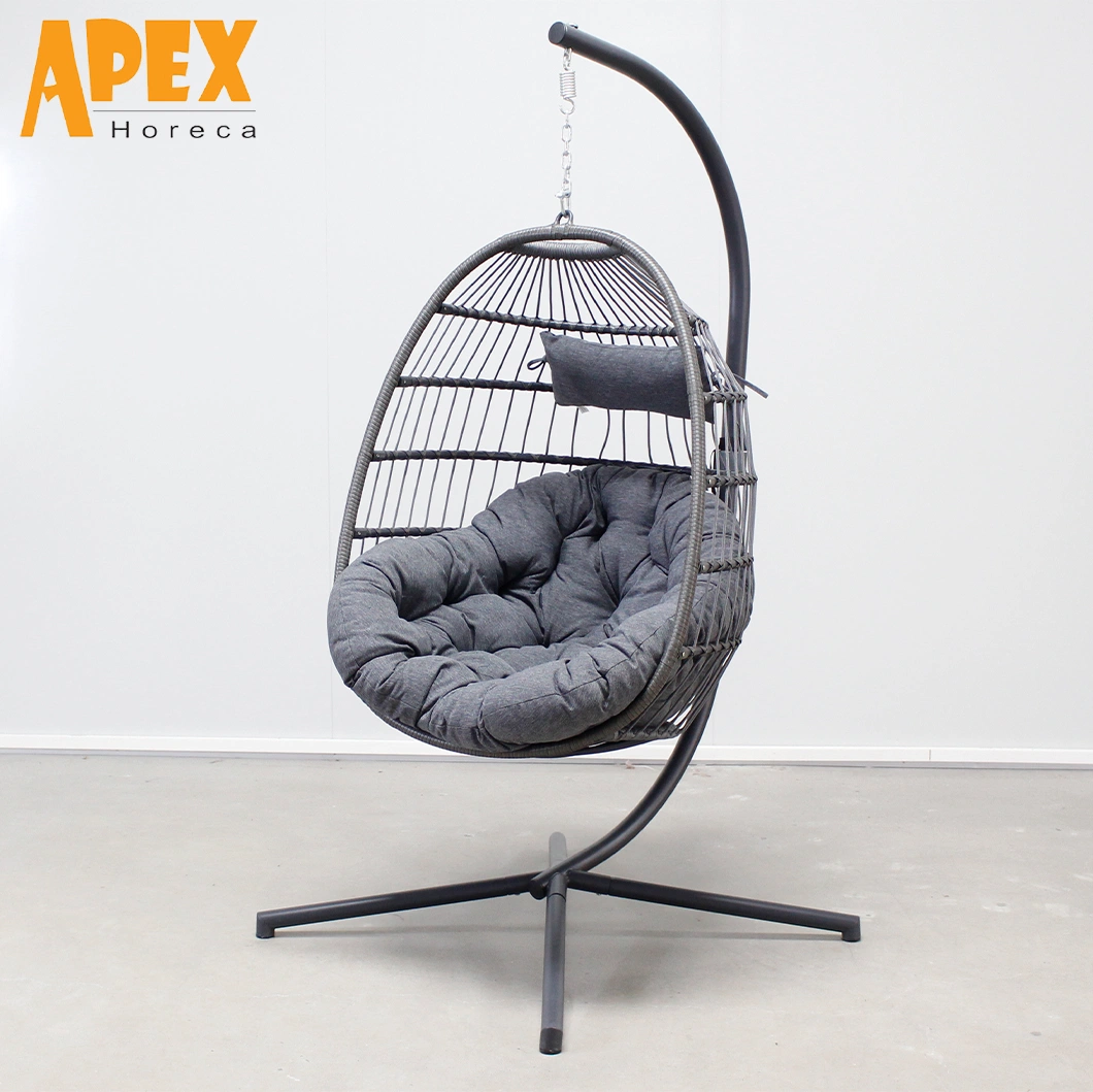 New Design Home Hotel Furniture Outdoor Garden Patio Folding Foldable Hanging Rattan Wicker Egg Hammock Swing Chair