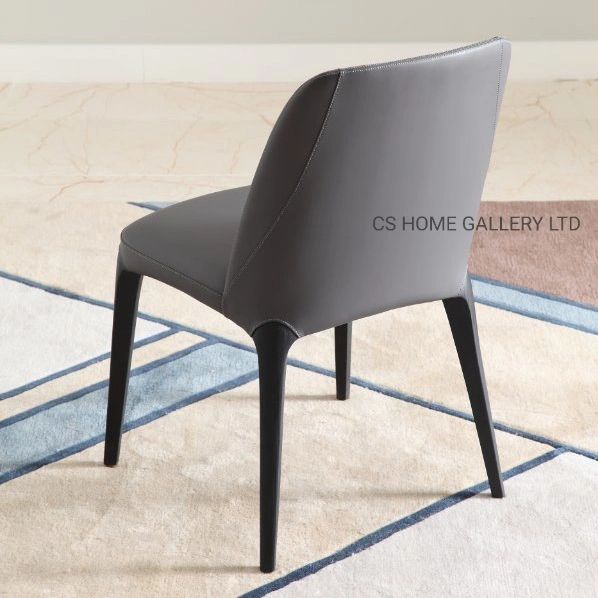Modern Dining Room Furniture Luxury Restaurant Chair Grey PVC Leather Dining Chair