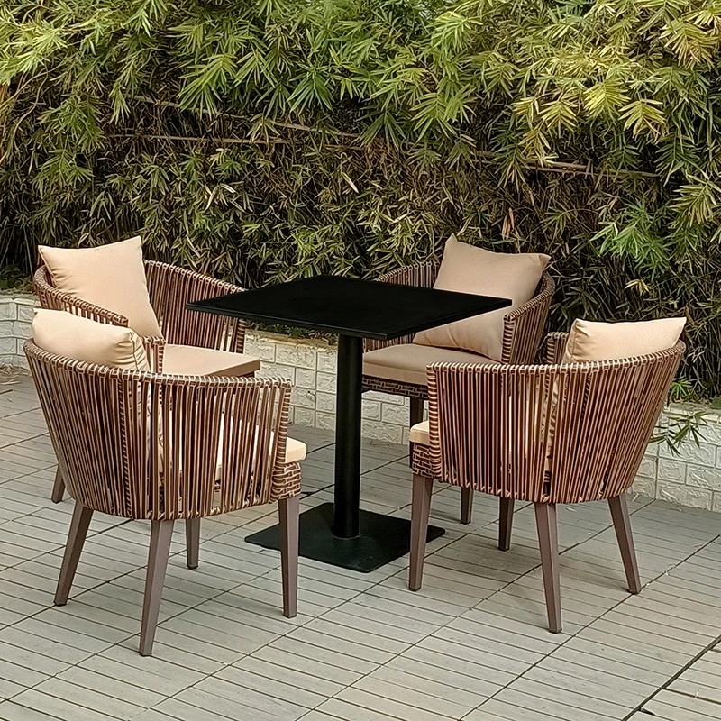 High Quality Outdoor Furniture Hotel Wicker Chaise Lounge Chair Rattan Patio Garden Chair Outdoor Rattan Metal Chair Patio Garden Rattan Metal Coffee or Dining