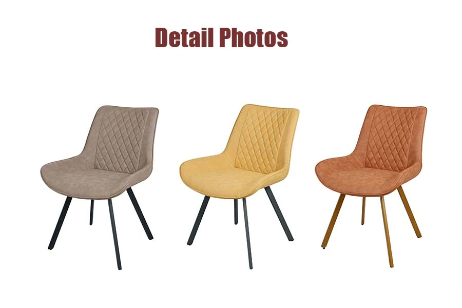 Home Restaurant Office Furniture Metal Leather Dining Chair for Restaurant Outdoor Garden