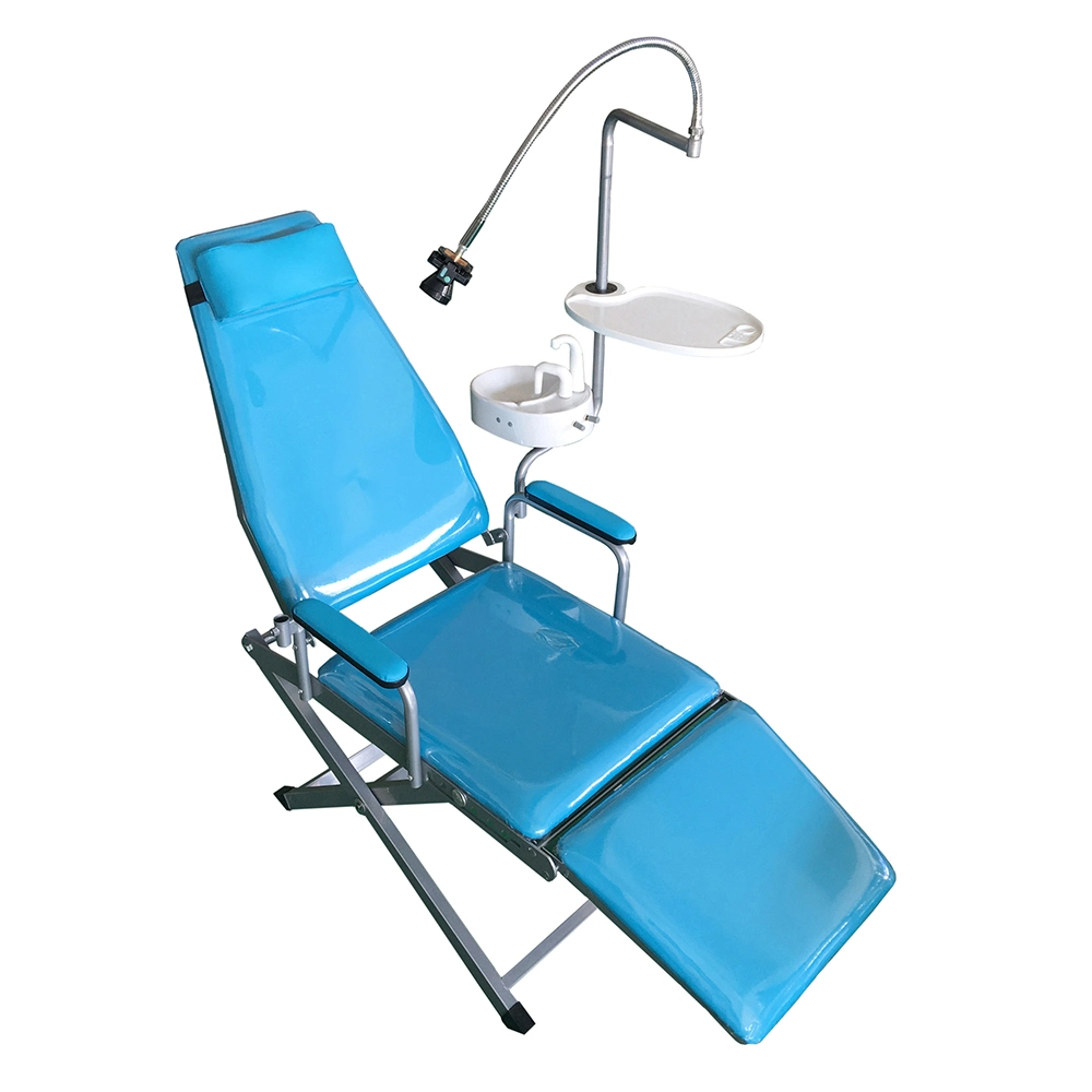 Colorful Standard Type-Folding Portable Dental Chair Unit Mobile Dental Portable Unit with Luxury Plastic Spittoon