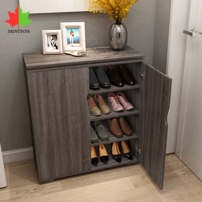  Zapato personalizadas con armario de almacenamiento en estanterías muebles de madera Salón entrada de la unidad de suelo