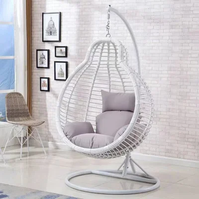  Cómoda silla columpio Metal Patio exterior Rattan silla