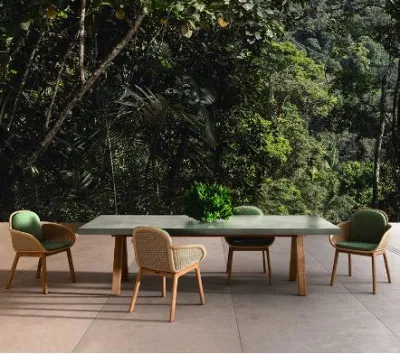 La moda de mimbre Rattan barato gris metal conjuntos de muebles de jardín de 2023 la nueva Mesa Bistro sillas al aire libre