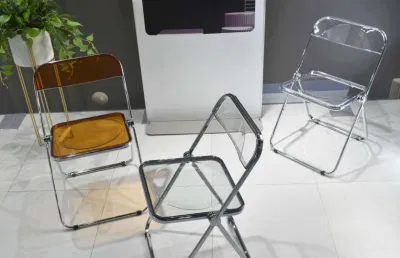 Silla de Comedor plegable de plástico transparente de la moderna Silla de Comedor