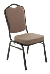 Fabricante profesional de tela apilable Borgoña Corona Metal Acero Hotel Sillas para banquetes con mobiliario de comedor (ZG10-003)