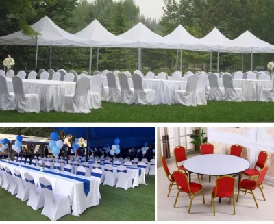 Fabricante profesional de tela apilable Borgoña Corona Metal Acero Hotel Sillas para banquetes con mobiliario de comedor (ZG10-003)