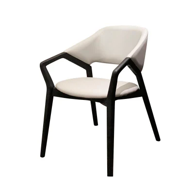  Cuero tela Negro Madera sólida brazo comedor Restaurante Muebles de Casa Presidente
