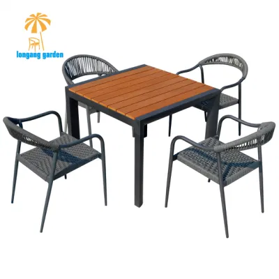  Hotel Restaurante Contrachapado silla Set Jardín exterior Patio comedor Muebles para 4